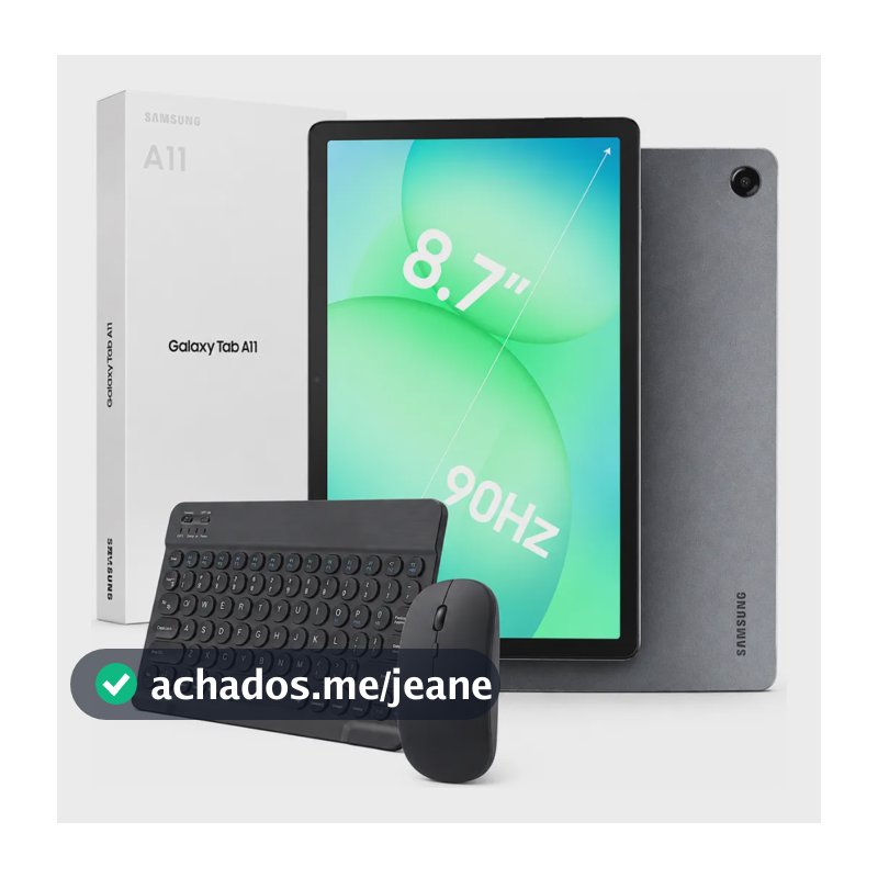 Tablet Samsung Galaxy Tab A11 64gb Kit Teclado Mouse Premium Prateado