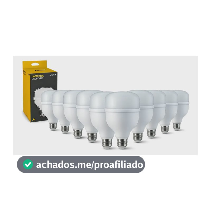 Kit 10 Lâmpadas LED Bulbo 50W Alta Potência Branco Frio 6500K Bivolt E27 - Super Bulbo Econômica 4000 Lúmens Ideal Galpão Fábrica Comércio
