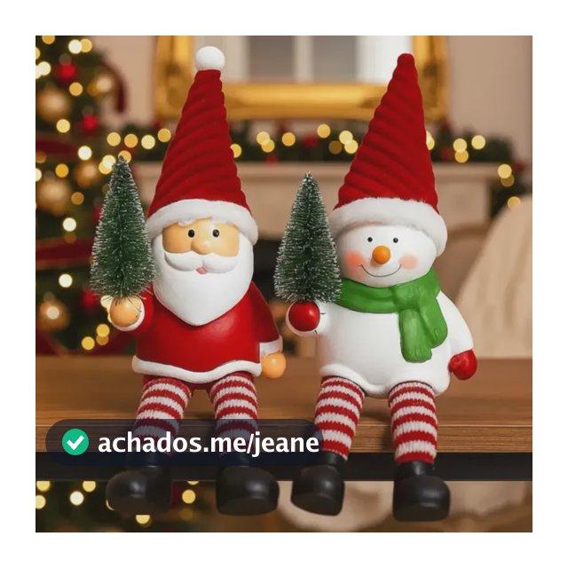 Kit Com Papai Noel E Boneco De Neve Sentados Árvore Cerâmica Kit Papai Noel E Boneco De Neve