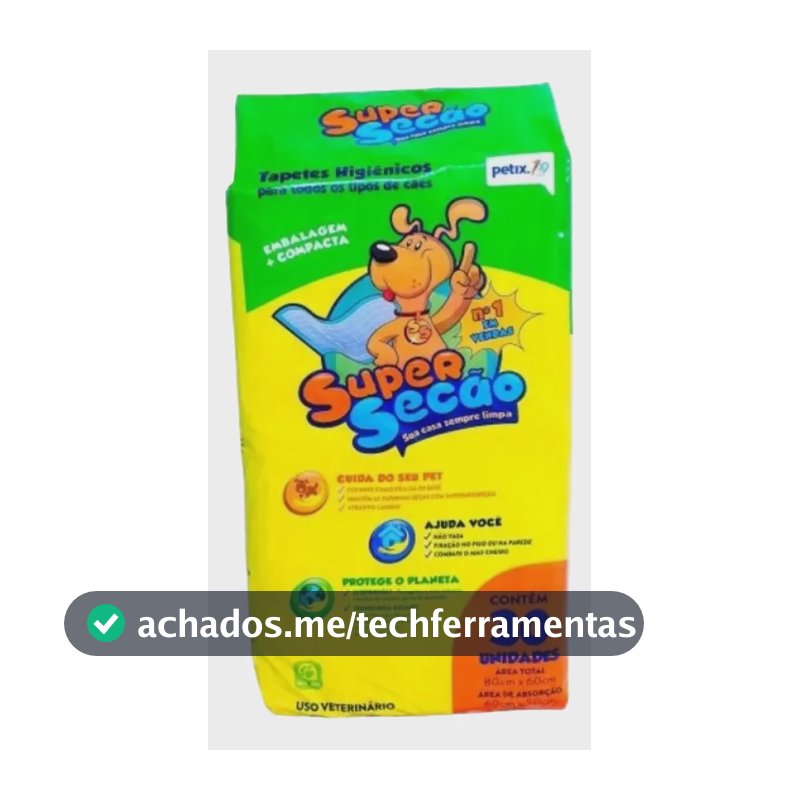 Tapete Higiênico Sanitário Super Secão 80x60 Cachorro 30 Un Verde