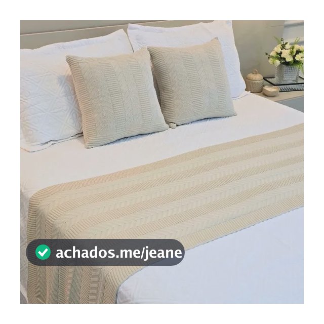 Peseira Cama Casal Queen Trico Manta Decorativa 230cm X 60cm