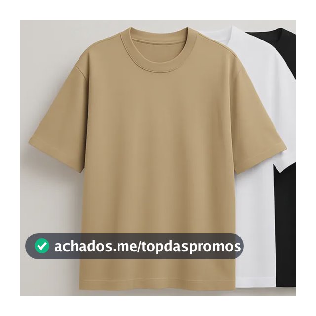 Kit 3 Oversized Masculina Stretwear Básica Lisa Premium