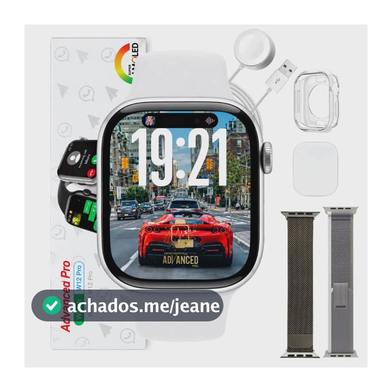 Novo Smartwatch Microwear W12 Pro Prateado Séries 12 Amoled 47mm 2027 SMARTWATCH ADVANCED PRO
