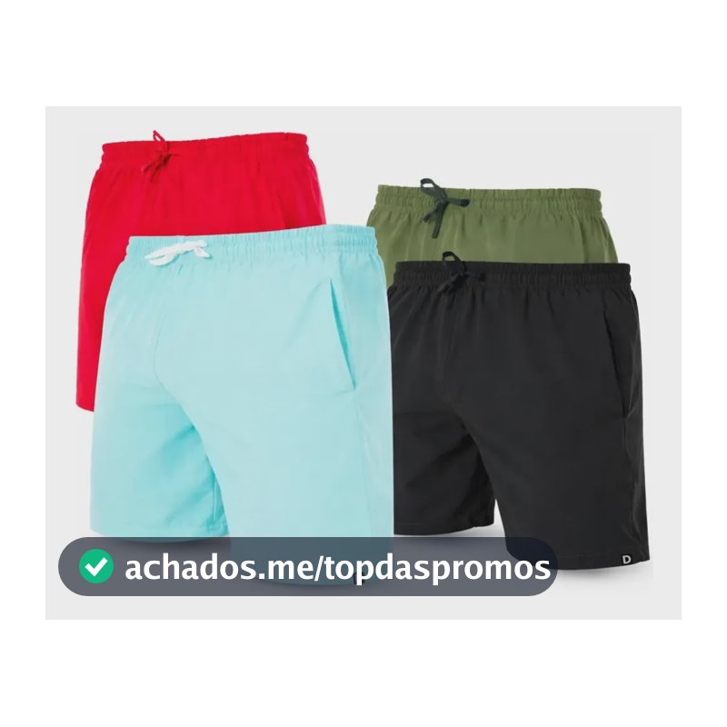 Kit 4 Bermudas Masculina Tectel Shorts Casual Para Treino Cores Variadas Liso G