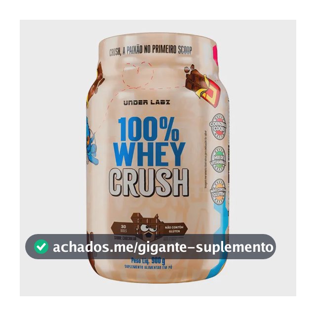 100% Whey Crush Under Labz Concentrado Coenzima Q10 Bcaa's