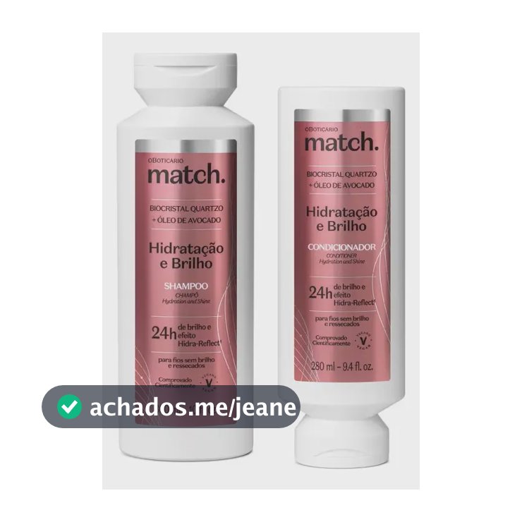 O Boticário Match Hidratação E Brilho Shampoo Condicionador