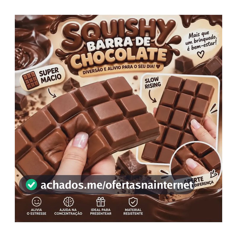 Squishy Barra De Chocolate Antiestresse Slow Rising Chocolate