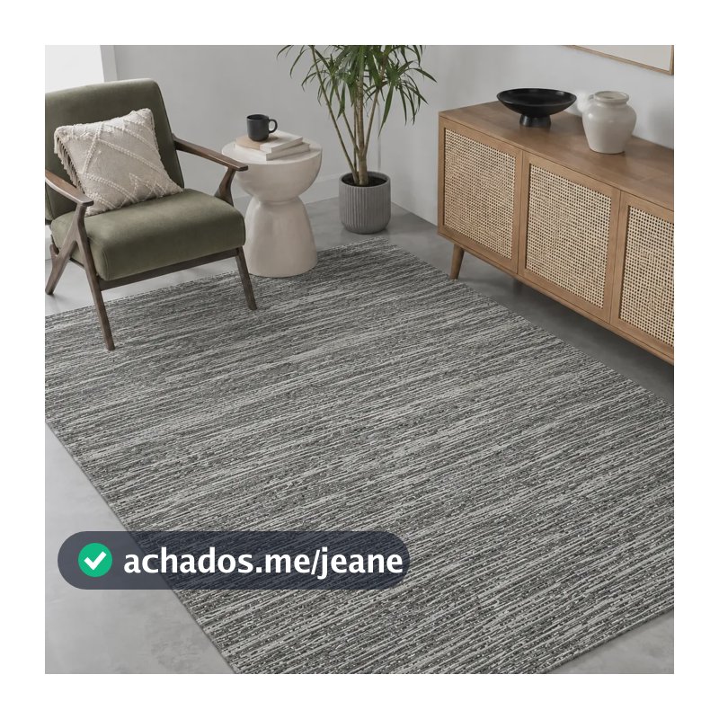 Tapete Antiderrapante Sala Quarto 2,00x1,40 Desenho Tecido 2 M 1.4 M Genova Cinza