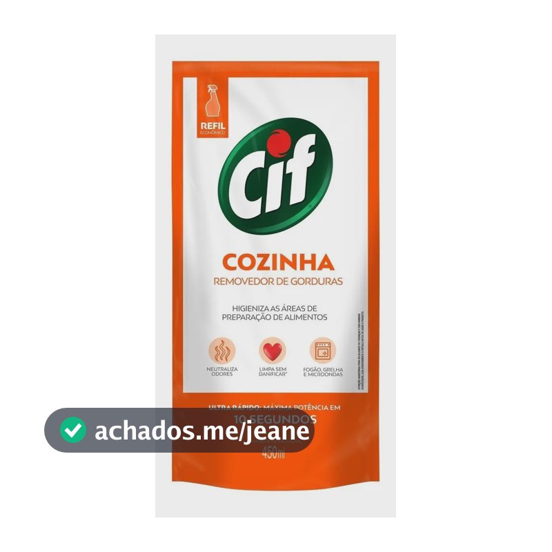 Refil Desengordurante Ultra Rápido Cozinha 450ml Cif