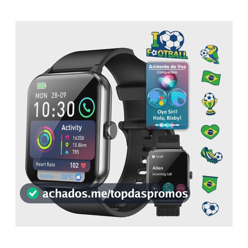 Relógio Inteligente Smartwatch Blackview R50 Gps 10m/ip68 Preto