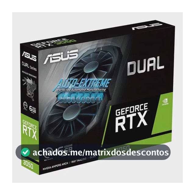Placa De Vídeo Asus Dual Geforce Rtx 3050 6gb Gddr6 96bits