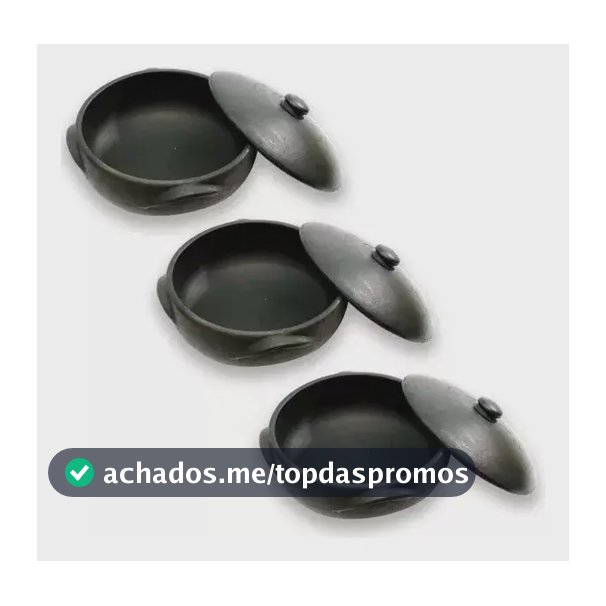 Kit De 3 Panelas De Barro Capixaba Moqueca Arroz Pirão 1,2,3 Preto
