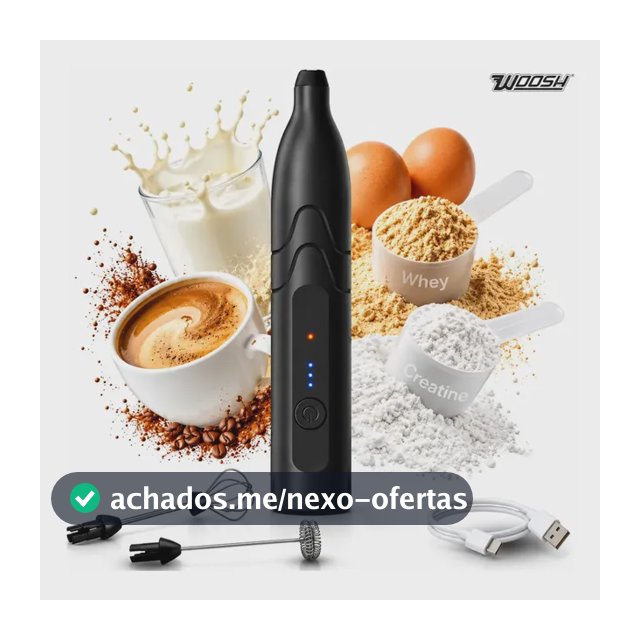 Mixer Elétrico Portátil 2 em 1 Recarregável Potente Misturador de Bebidas e Ovos 3 Velocidades Usb Batedor e Fue Fouet Woosh