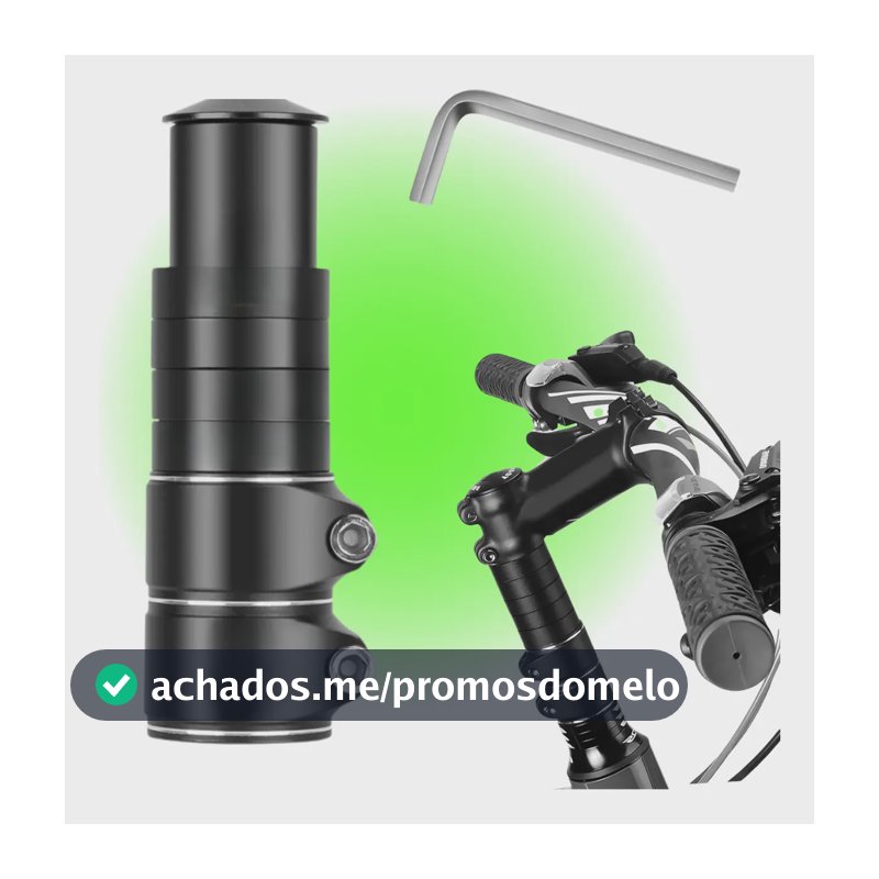 Extensor Prolongador Alongador De Guidão Resistente Aluminio Mesa Mesinha Ahead Set Bike Bicicleta Mtb Preto Sign