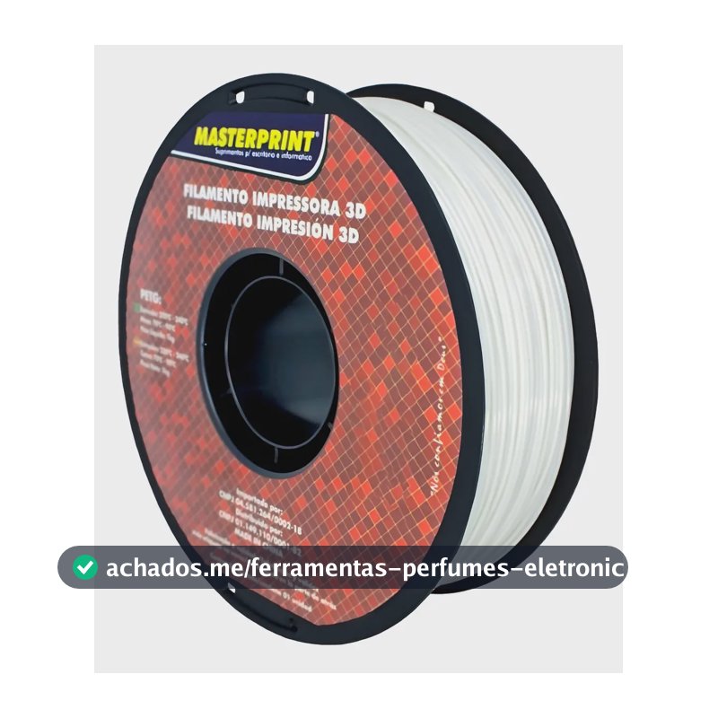Filamento 3D Petg Branco Premium Resistente Impressora 3D Master Print 1,75mm - 1kg