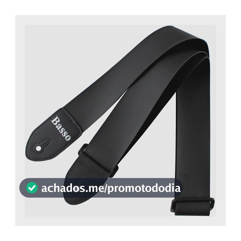 Correia Alça Violão Guitarra Baixo Basso UK Ny 01 Sintético Preto Liso