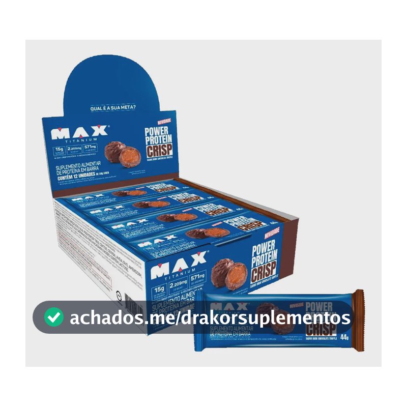 Power Protein Crisp 12 Un 44g Chocolate Truffle Max Titanium