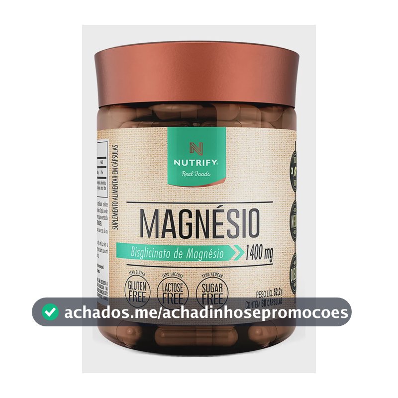 Magnésio Nutrify em cápsula Sem sabor de 60 un