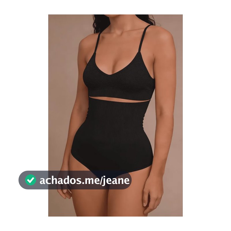 Calcinha Cinta Modeladora Compressão Barbatana Pós Parto Preto P/m