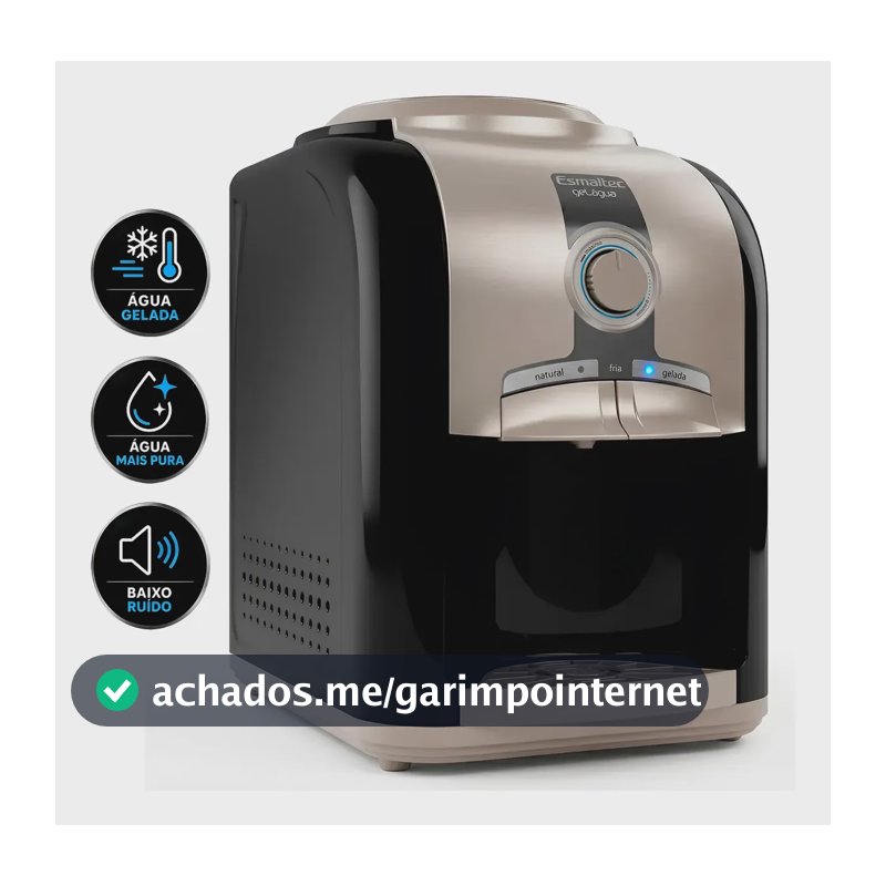 Bebedouro Esmaltec Egm30 Mesa Compressor Água Gelada Mix Preto 127v