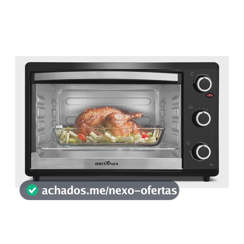 Forno Elétrico Britânia 44L Preto Dupla Resistência 1500W BFE44P 127V
