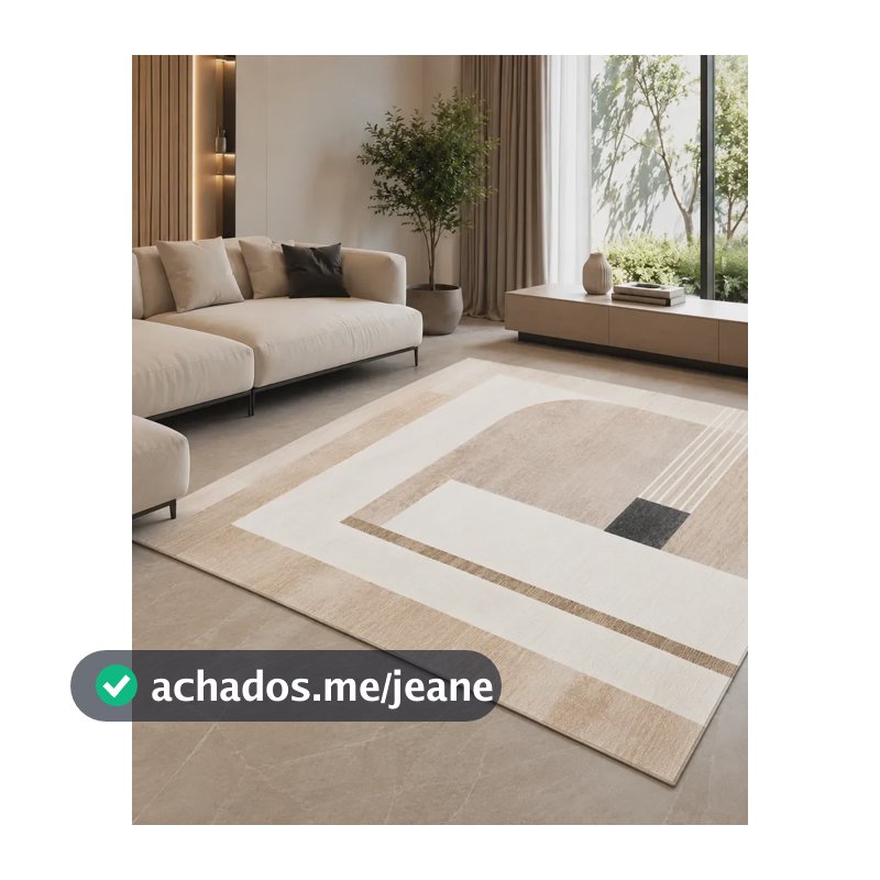 Tapete Sala Quarto 2m X 1,40m Algodão Antiderrapante Seda 2 M 1.4 M Linho Geométrico