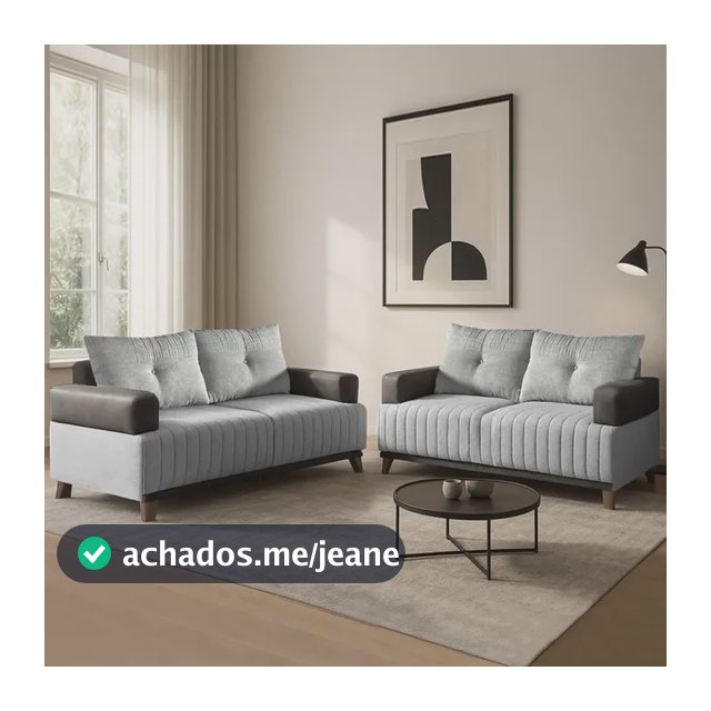 Conjunto Sofá 3x2 Lugares Leona Em Linho Bom Pastor