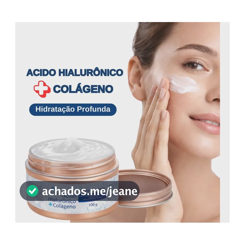 Creme Ácido Hialurônico + Colágeno Hidratante Facial Todo Tipo De Pele Dia/noite