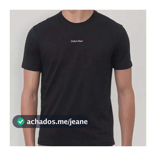 Camiseta Calvin Klein Masculina Flame Front Logo Preta