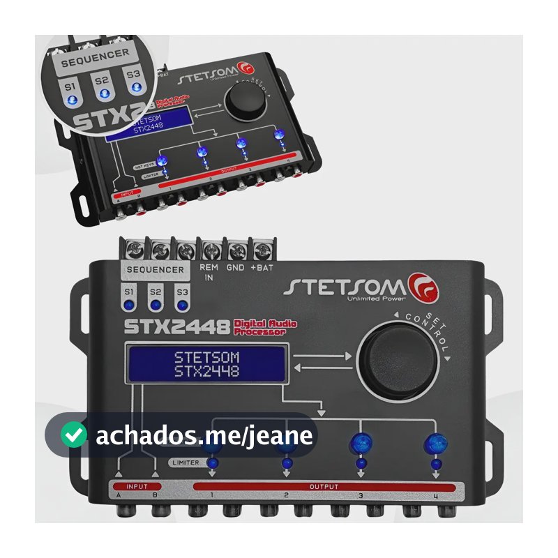 Processador De Audio Digital Equalizador Stx2448 Stetsom Som Preto