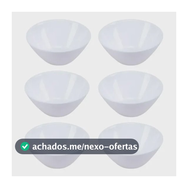 Kit 6 Saladeiras Vidro Duralex Opaline Branco 390ml Nadir Figueiredo