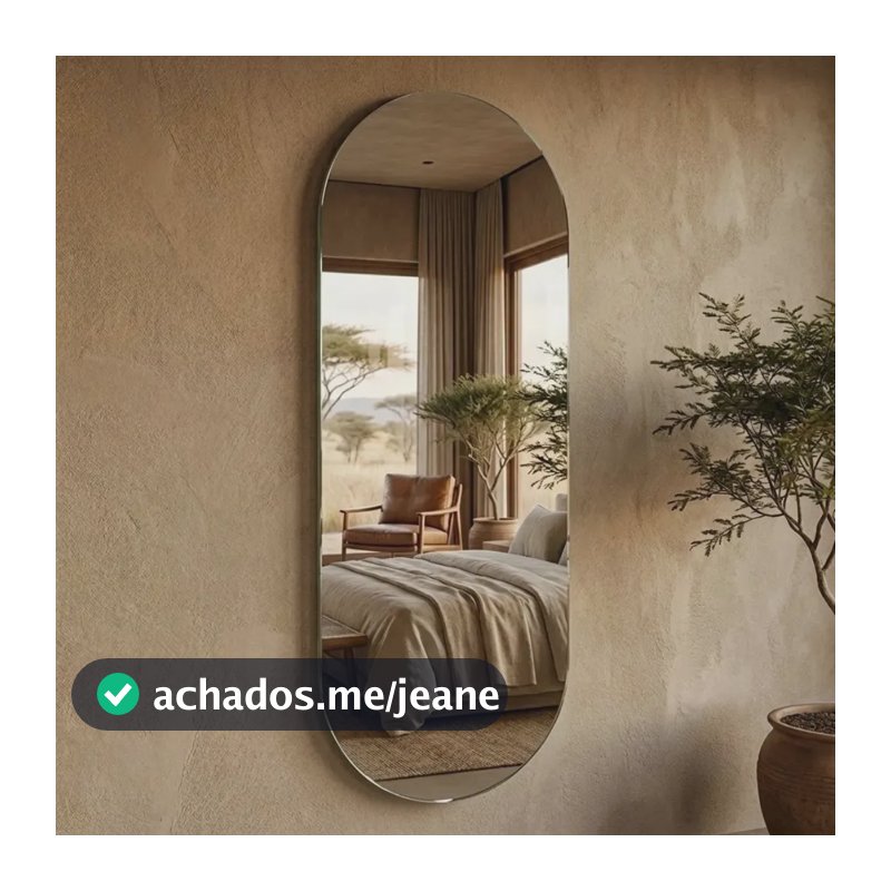 Espelho Orgânico Corpo Inteiro 90cmx40cm Pinterest Polido Moldura Solis - Dupla Face