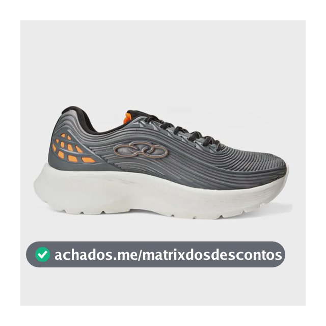Tênis Esportivo Masculino Fluir Olympikus Chumbo Cinza Escuro Liso 41 Br