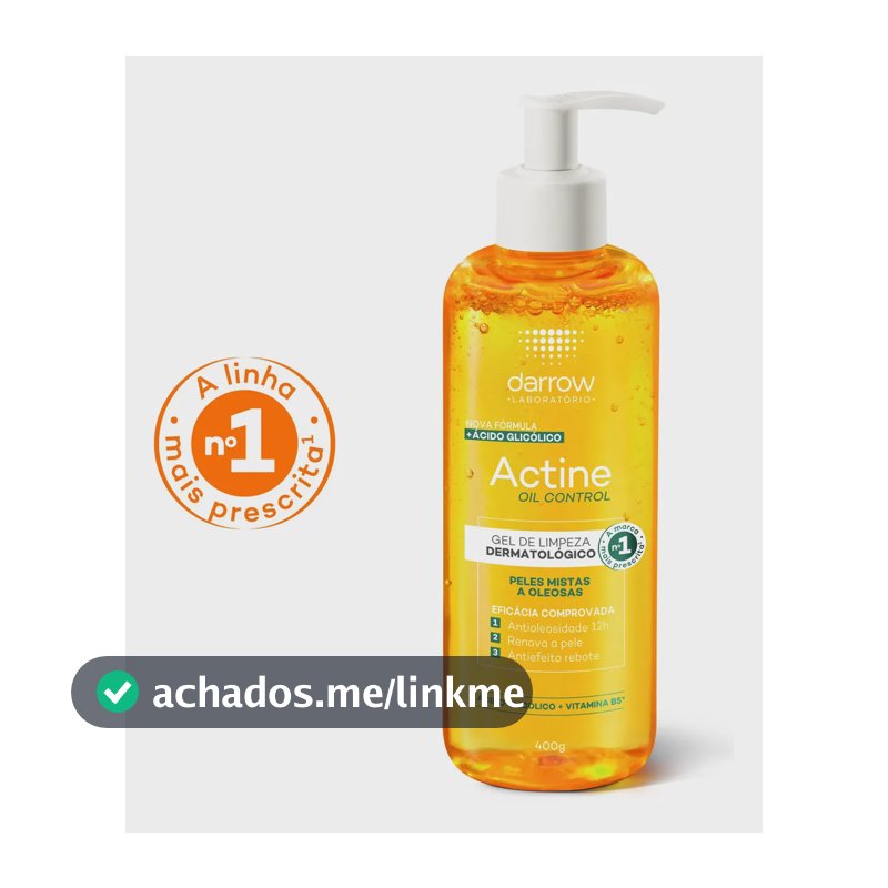 Gel de Limpeza Facial Darrow Actine Oil Control Pele Mista Oleosa 400g