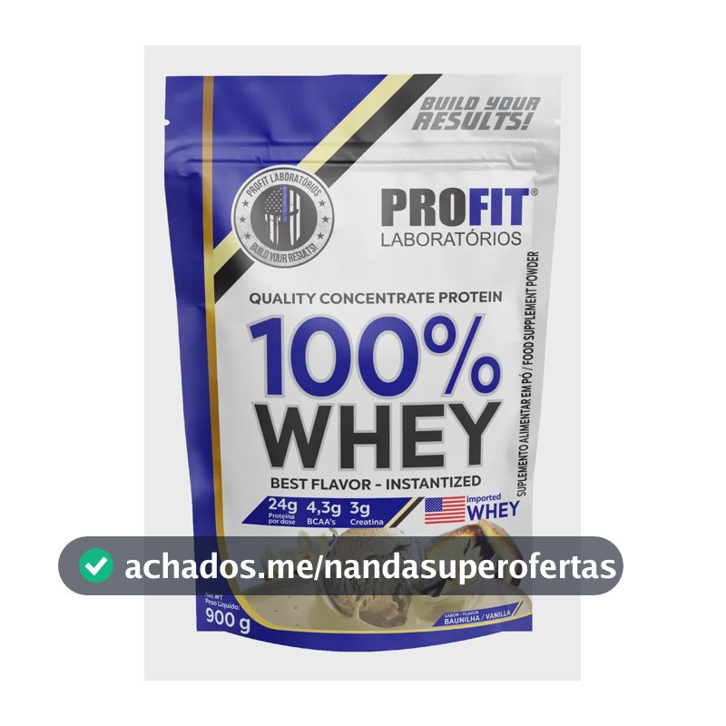 Whey protein Profit 100% Quality Concentrate em pó sabor Baunilha x 900g