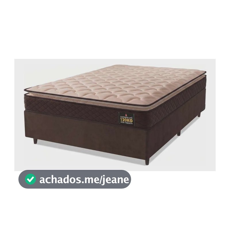 Cama Box Casal Colchão D33 Pillow Top Millenium Marrom Marrom