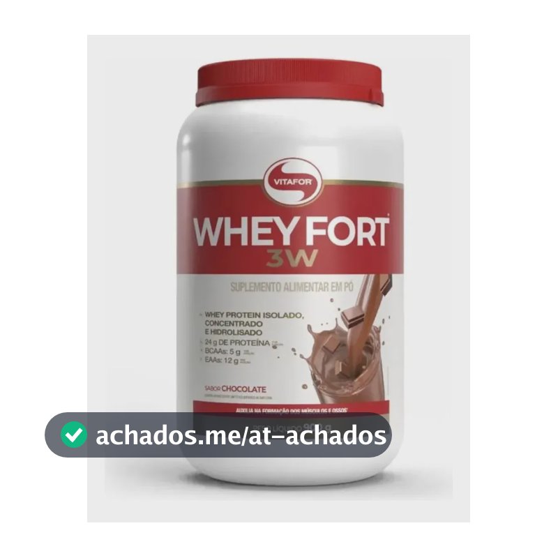 Whey protein Vitafor Fort 3W 900g sabor Chocolate