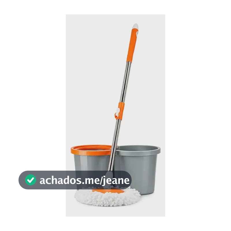 Mop Giratório Com Balde Centrifuga 8l Regulável Hayom Cinza