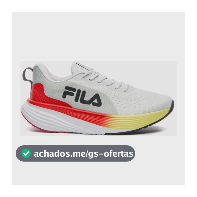 Tênis Masculino Agile Fila Branco/vermelho/verde Limao Liso 42 Br