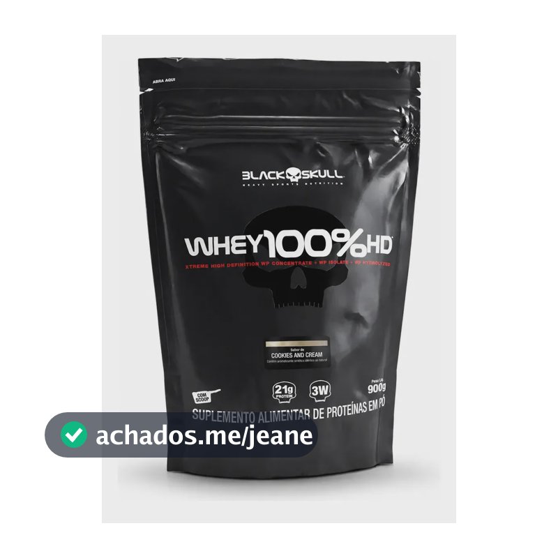 Barra de Proteína Black Skull 100% HD Whey sabor Biscoitos x 900g