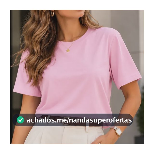 Camiseta T-shit Feminina Malha Peruana Básica Oversized Rosa Liso P