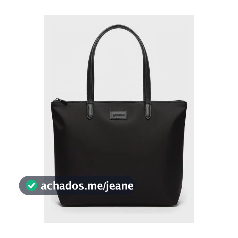 Outlet Bolsa Tote Shopper Gocase Leves Defeitos Cor Preto