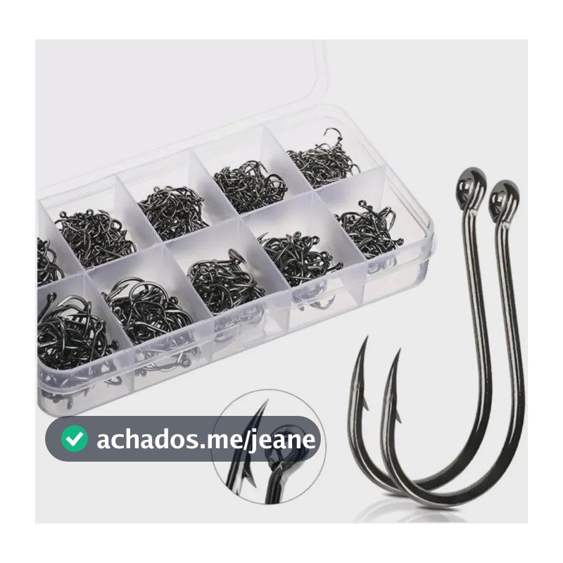 FORESTORY Kit 600 Anzóis Aço Carbono #3 Ao #12 Com Caixa