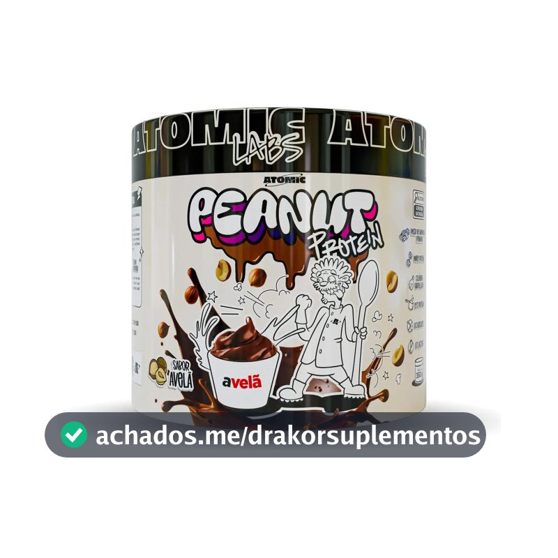 Peanut Protein 350g Avelã Atomic Labs Pasta Amendoim Whey Sem Lactose
