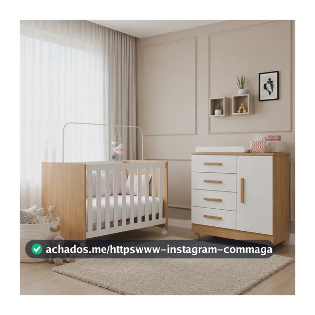 Jogo Quarto Bebê Berço E Cômoda Sonho Móveis Bela Cedro - Branco
