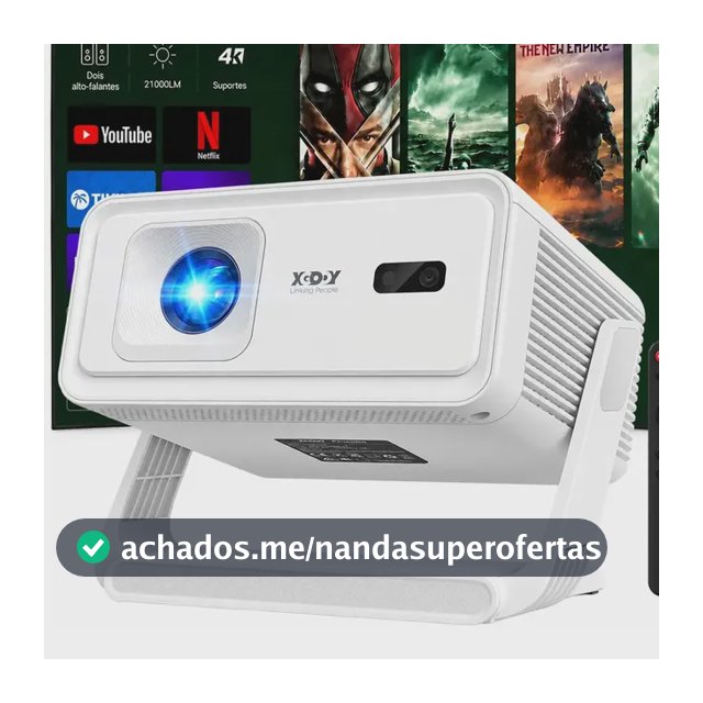 Projetor LED Ouro Shop A1 Full HD 1080p Android 14 com Foco Automático e Wi-Fi 6