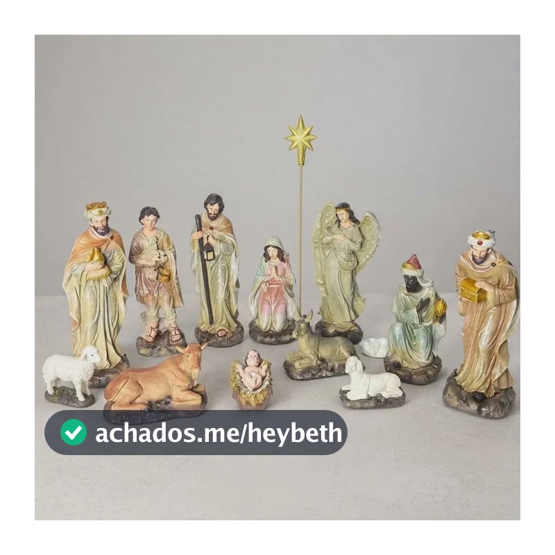 Presépio De Natal 13 Cm Resina Italiana 13 Peças Enfeite Decoração Natalina
