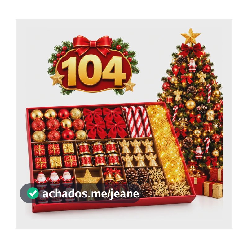 Kit 104 Enfeites Arvores De Natal Pendentes Decoração Pisca Pisca 110v Sortidos