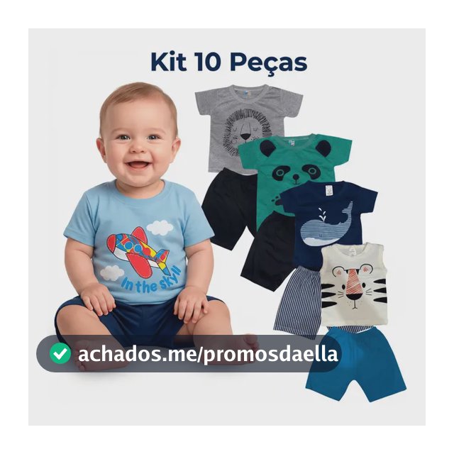 Kit 10 Peças Roupa Menino Bebê Conjunto Estampas Divertidas