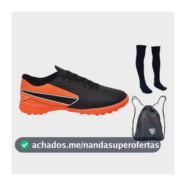 Kit Chuteira Society Adulto Infantil Impactor + Meião Bolsa